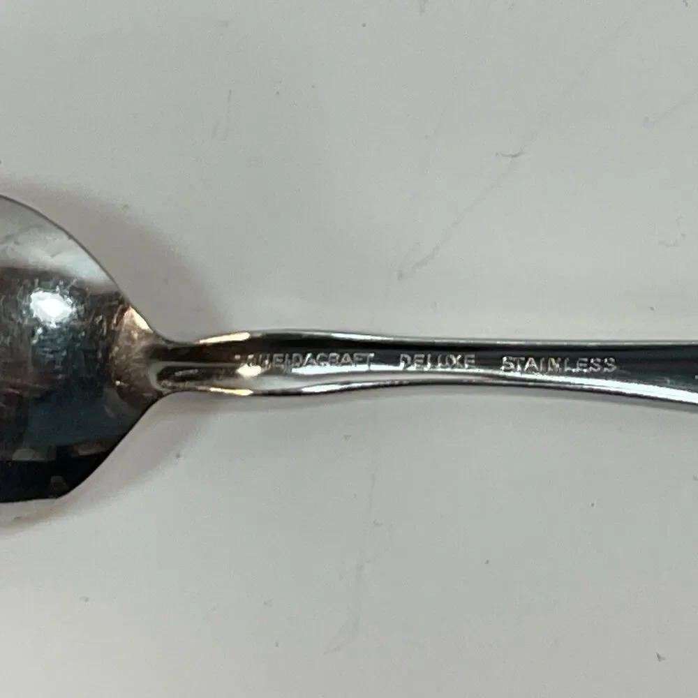 4 OneidaCraft Deluxe SHASTA Stainless Steel Place/Oval Soup Spoons 6 3/4”